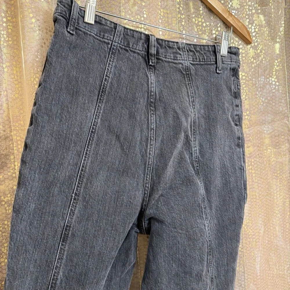 We The Free People Florence Black Ash High Rise Flare Jeans 31